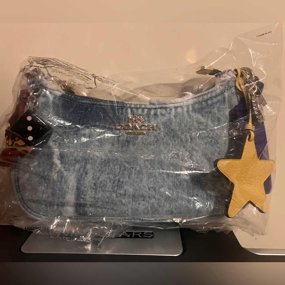 Coach Loved Distressed Denim Teri Shoulder Bag - Picture 2 of 6